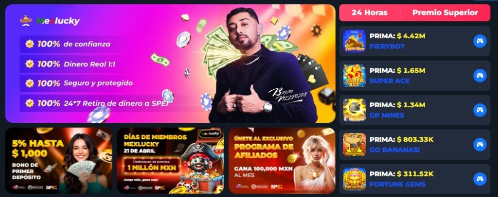 Bonos y promociones disponibles en Mexlucky MX